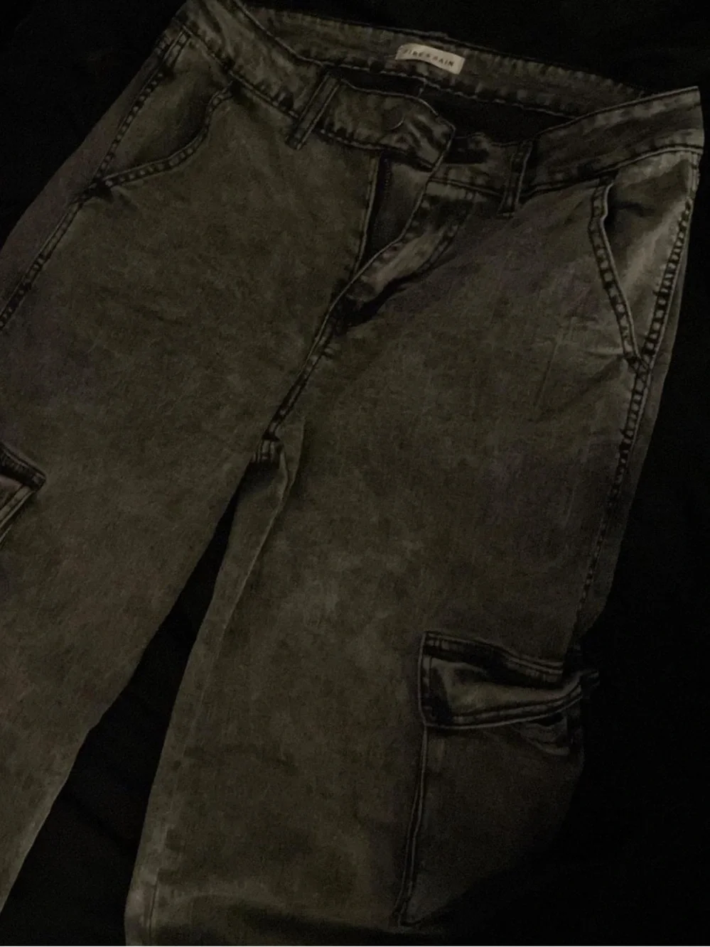 Women’s Black Washed Cargo Jeans